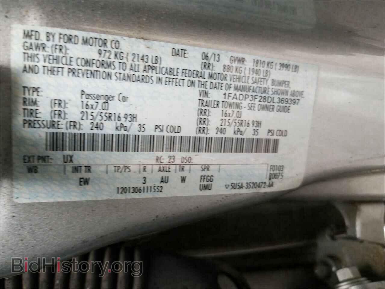 2013 FORD FOCUS - VIN: 1FADP3F28DL369397 - Фото 10