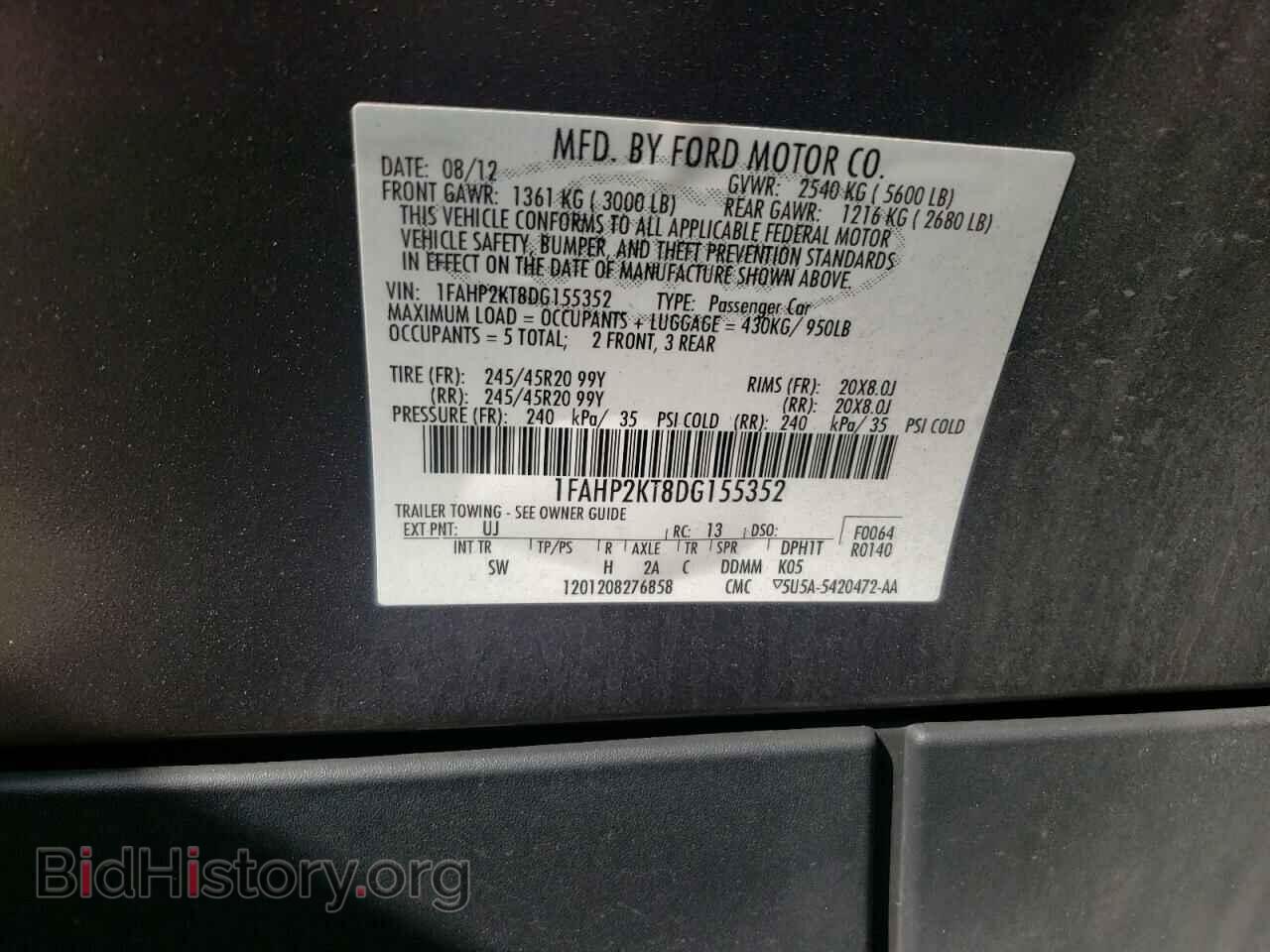 2013 FORD TAURUS - VIN: 1FAHP2KT8DG155352 - Photo 10