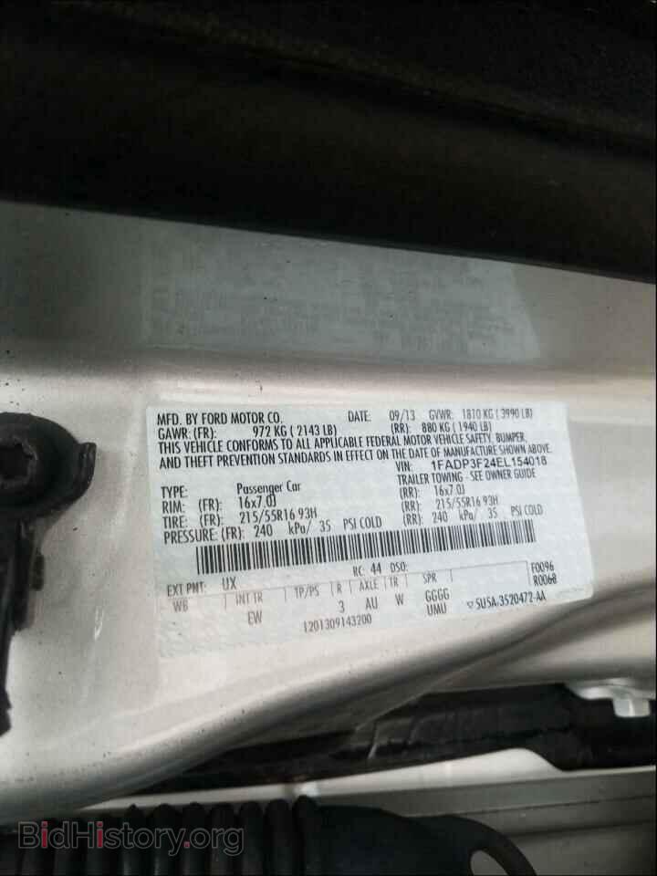 2014 FORD FOCUS - VIN: 1FADP3F24EL154018 - Фото 10