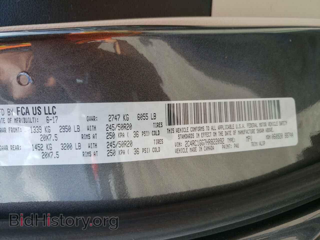 2017 CHRYSLER PACIFICA - VIN: 2C4RC1GG7HR822092 - Photo 10