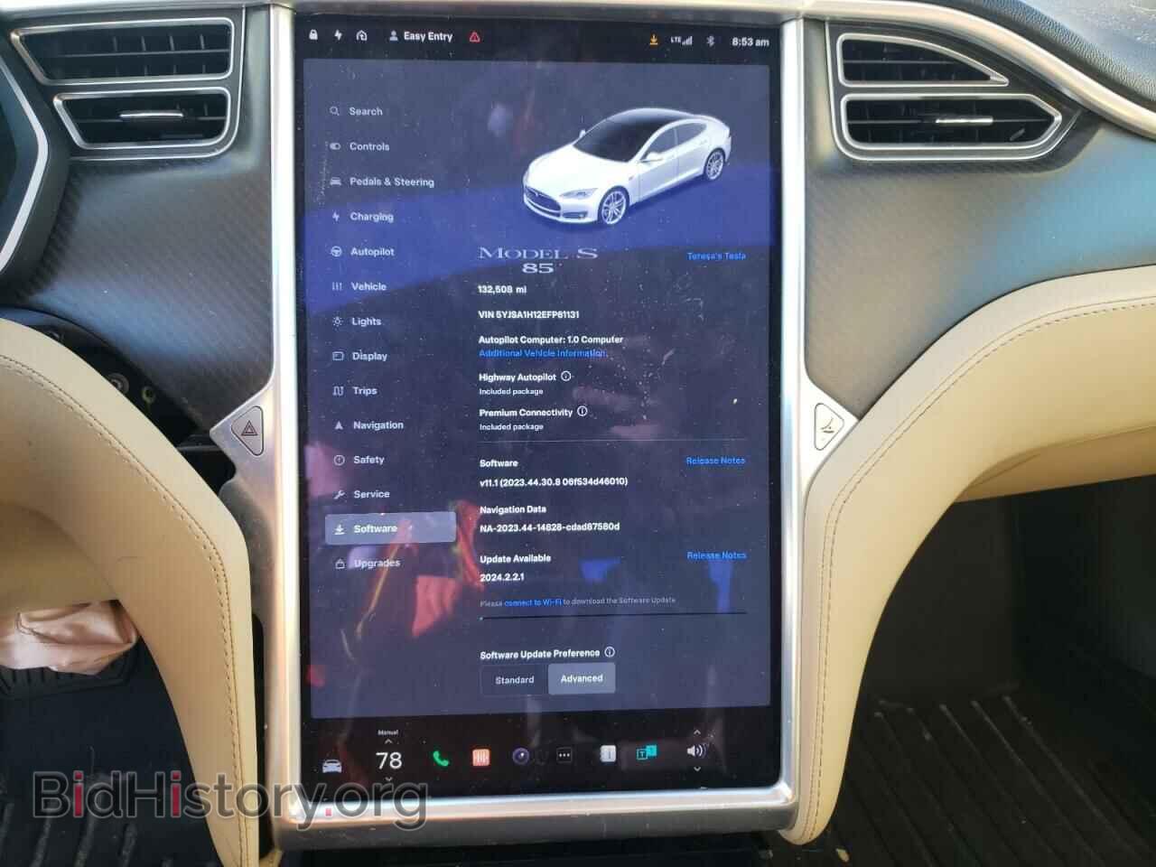 2014 TESLA MODEL S - VIN: 5YJSA1H12EFP61131 - Фото 9