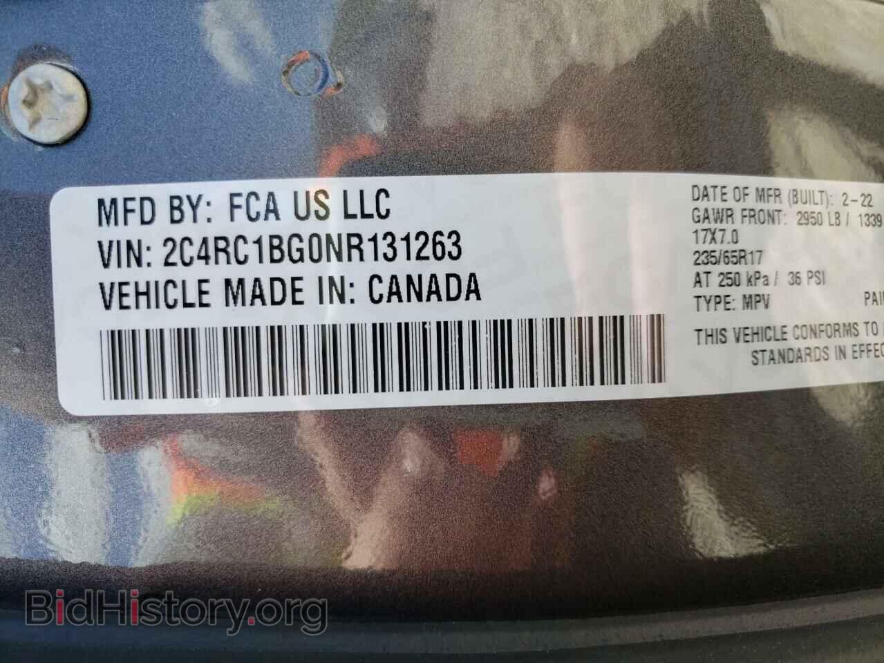 2022 CHRYSLER PACIFICA - VIN: 2C4RC1BG0NR131263 - Фото 10