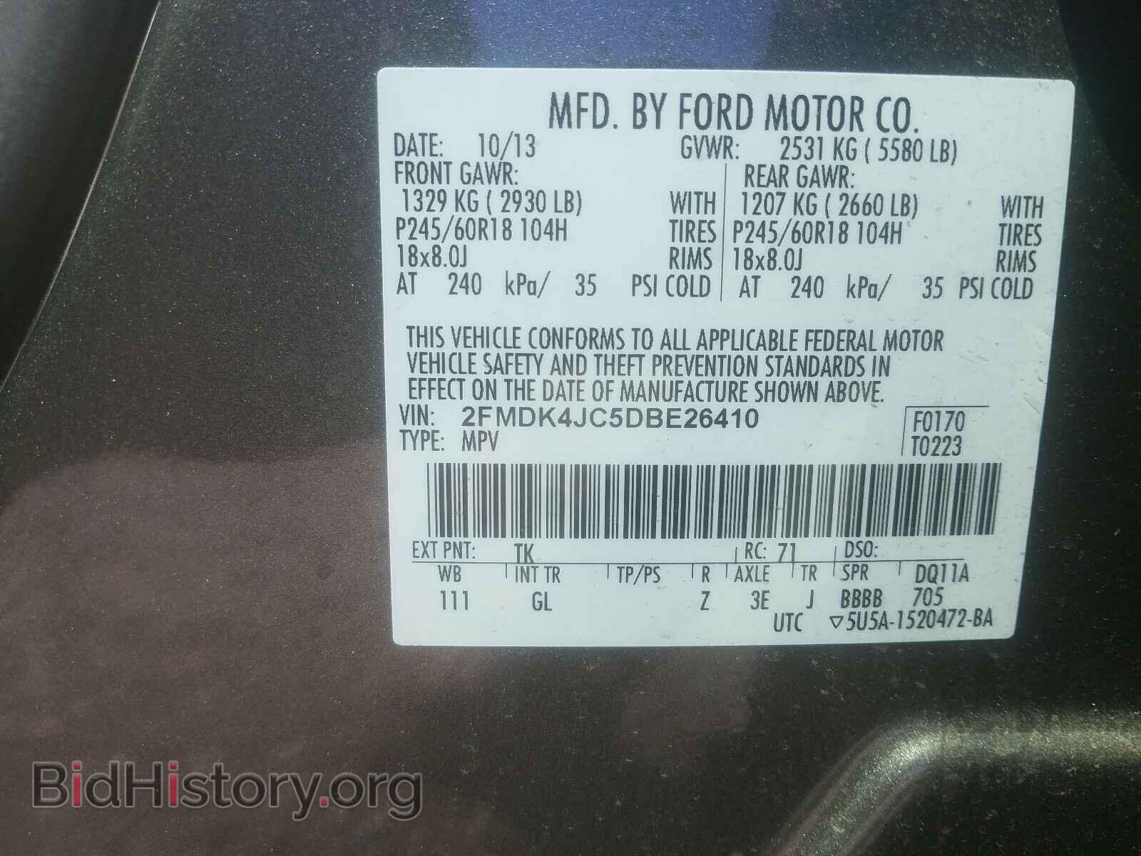 2013 FORD EDGE - VIN: 2FMDK4JC5DBE26410 - Photo 10