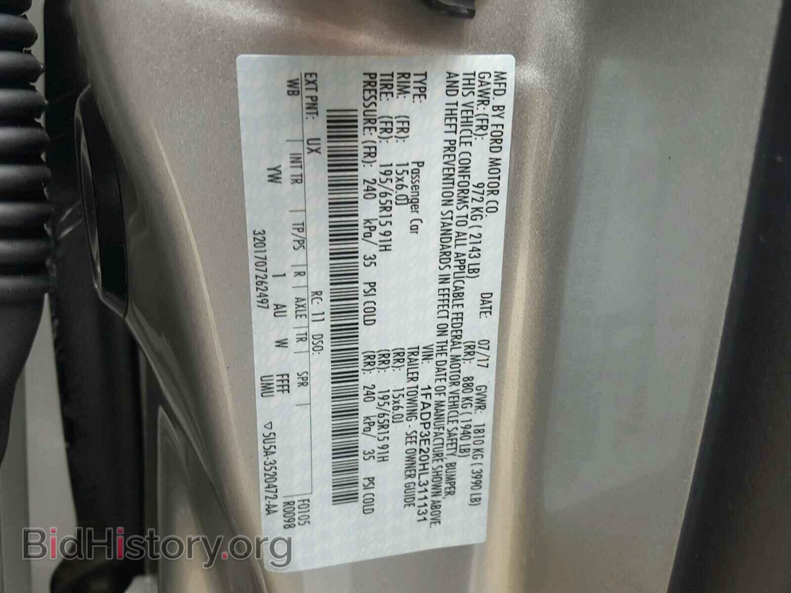 2017 FORD FOCUS - VIN: 1FADP3E20HL311131 - Photo 10
