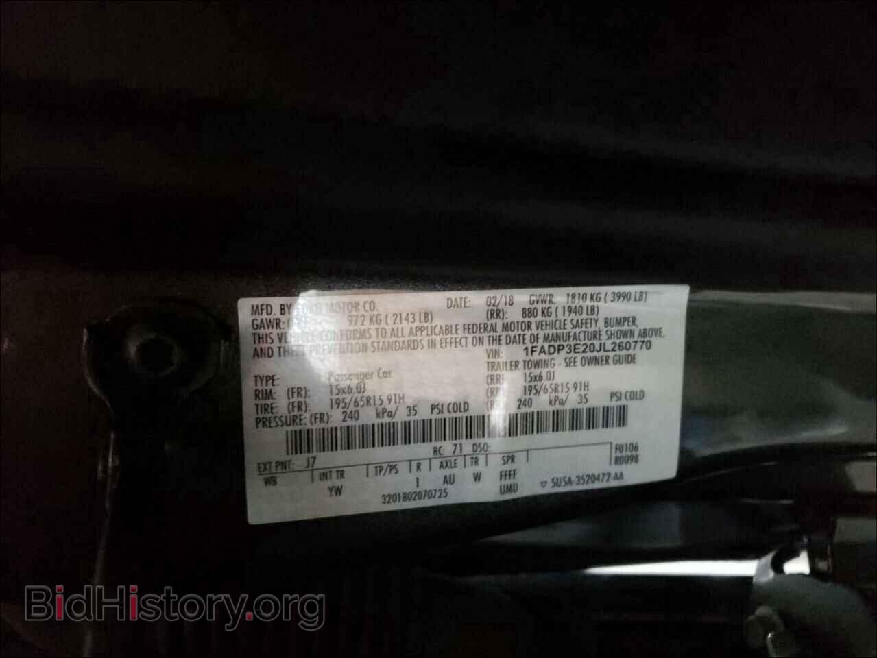 2018 FORD FOCUS - VIN: 1FADP3E20JL260770 - Фото 10