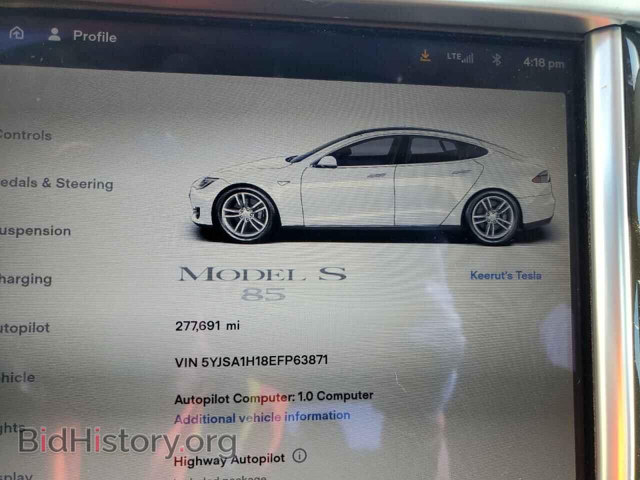 2014 TESLA MODEL S - VIN: 5YJSA1H18EFP63871 - Фото 9