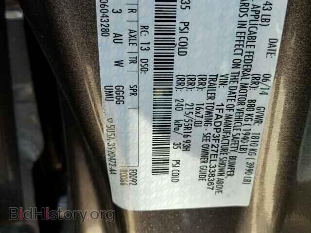 2014 FORD FOCUS - VIN: 1FADP3F27EL338367 - Фото 10