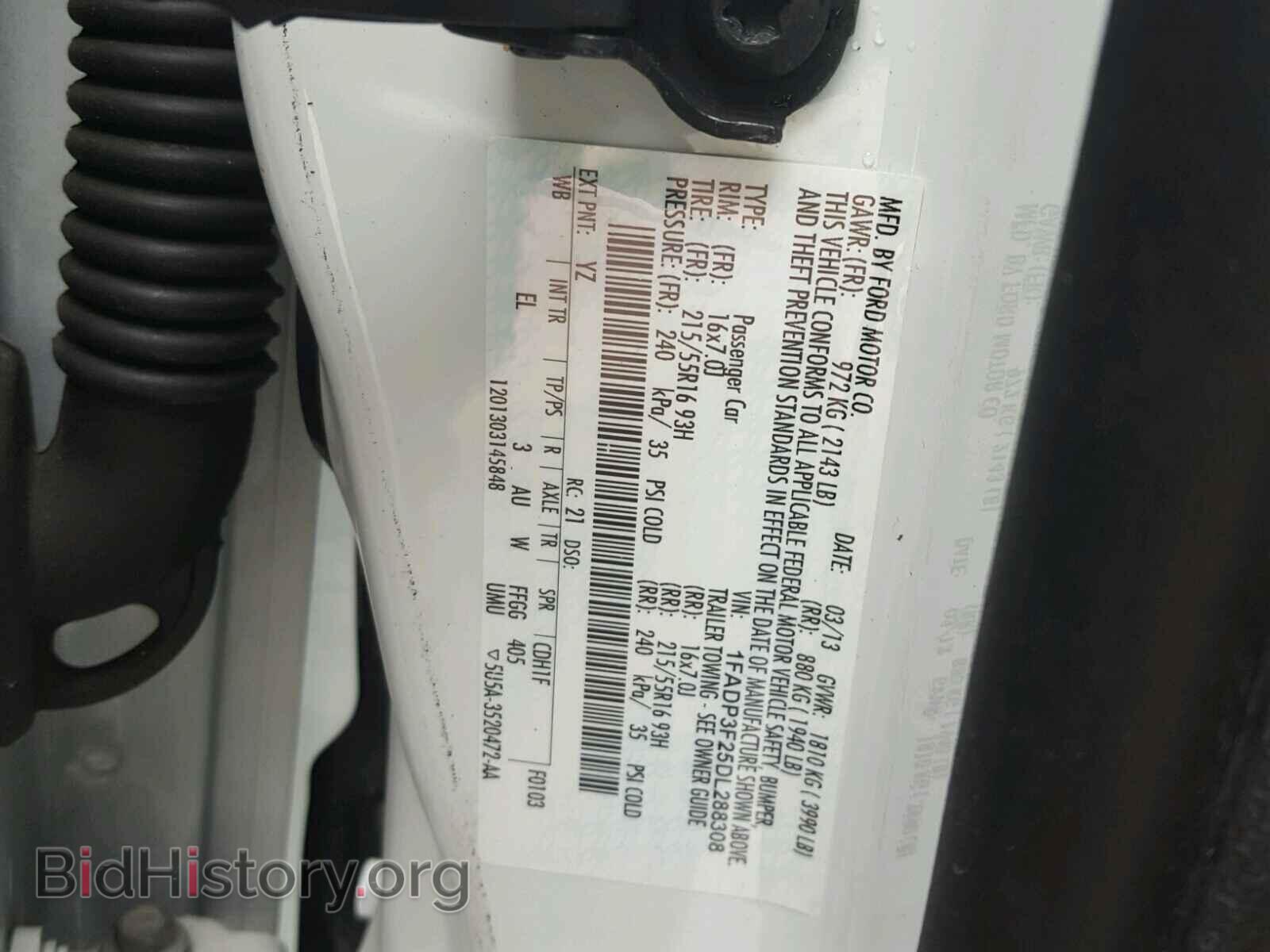2013 FORD FOCUS - VIN: 1FADP3F25DL288308 - Фото 10
