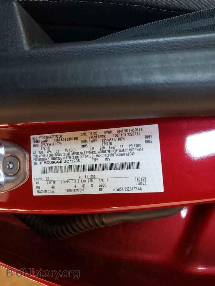 2020 FORD ESCAPE - VIN: 1FMCU9G64LUC73208 - Фото 10