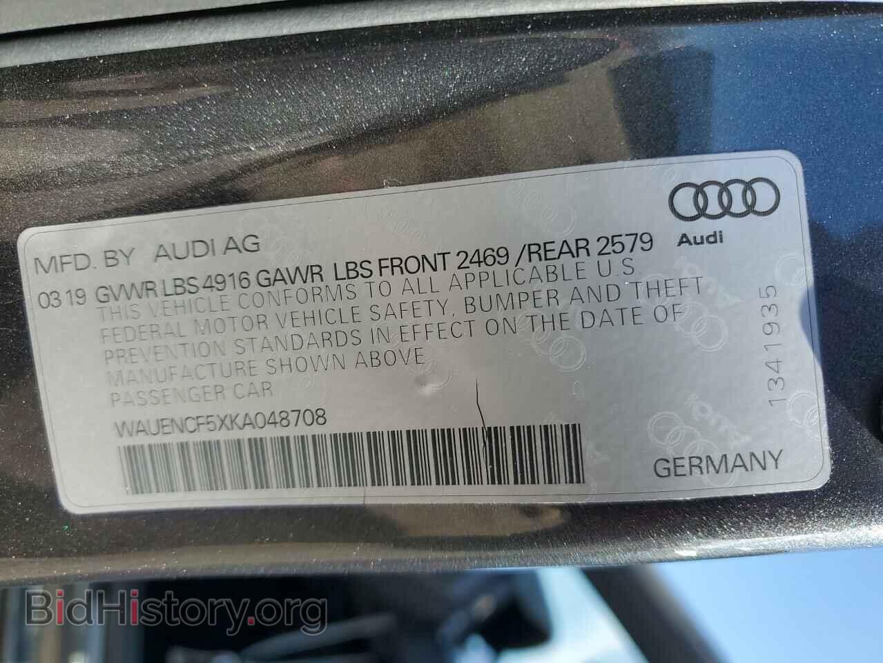 2019 AUDI A5 - VIN: WAUENCF5XKA048708 - Photo 13