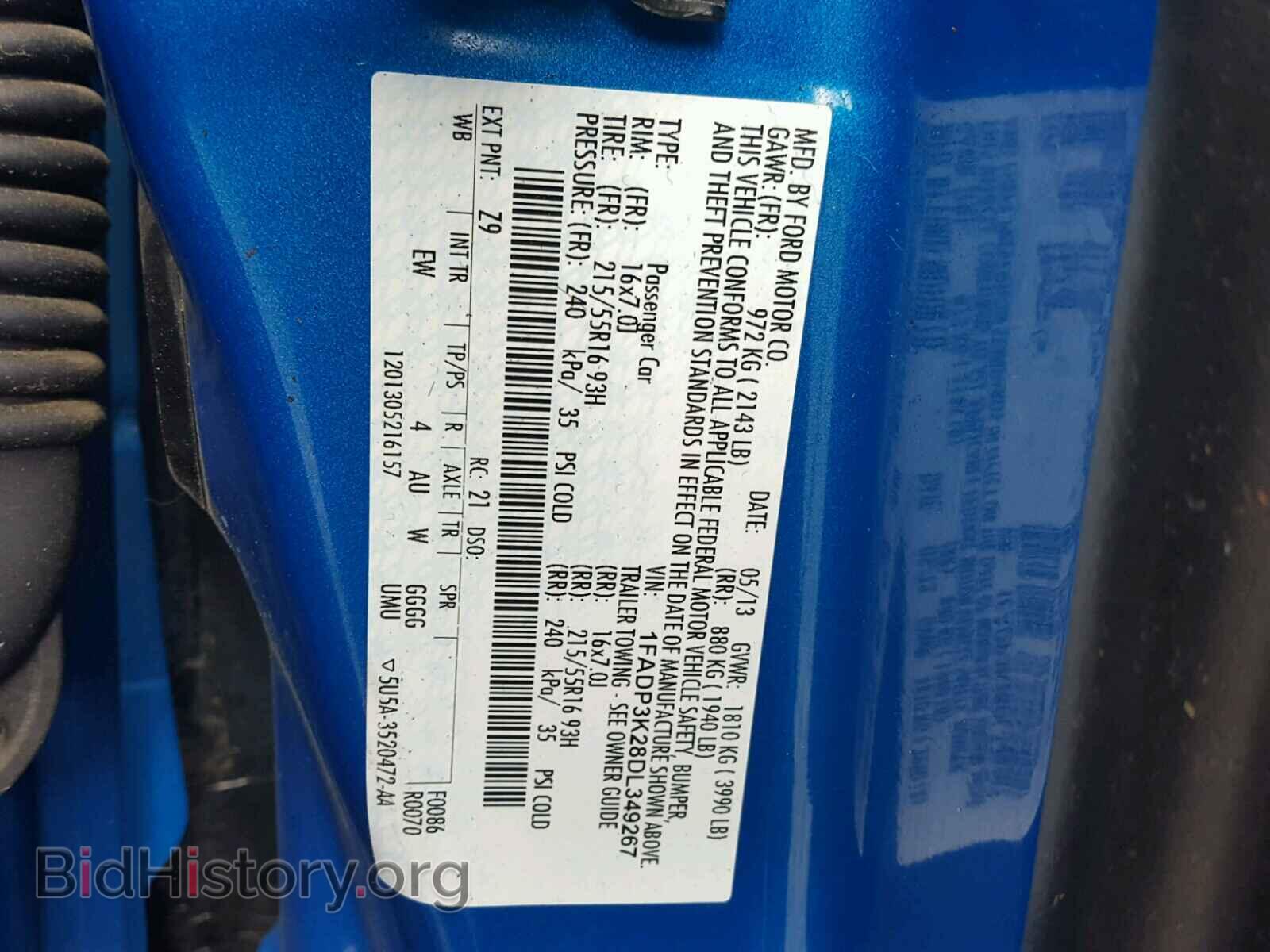 2013 FORD FOCUS - VIN: 1FADP3K28DL349267 - Фото 10