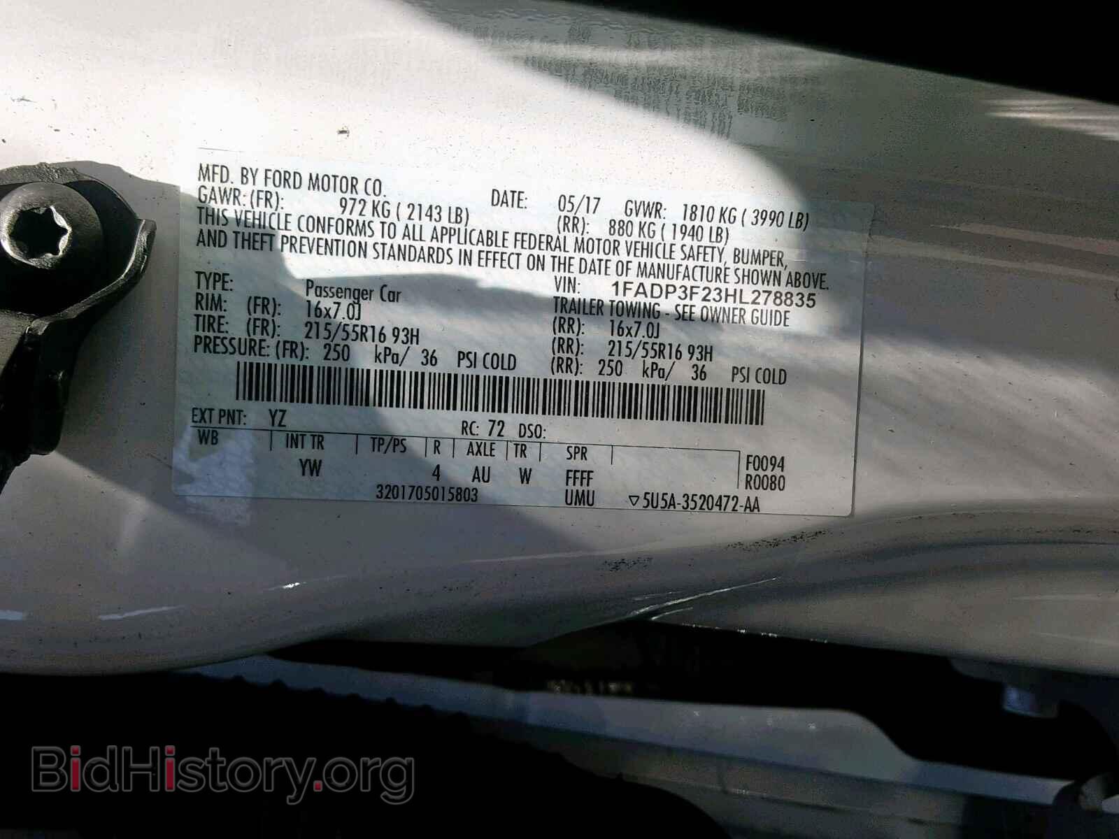 2017 FORD FOCUS SE - VIN: 1FADP3F23HL278835 - Фото 10