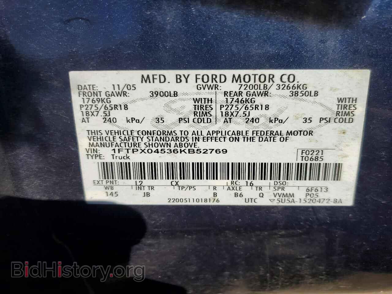 2006 FORD F150 - VIN: 1FTPX04536KB52769 - Фото 12