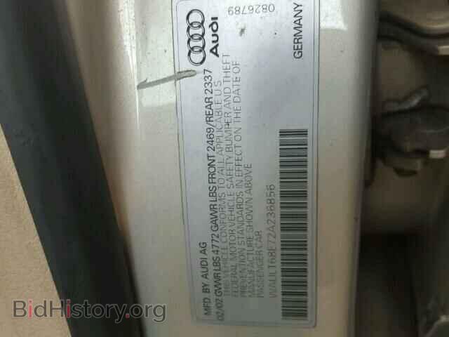 2002 AUDI A4 - VIN: WAULT68E72A236856 - Photo 10