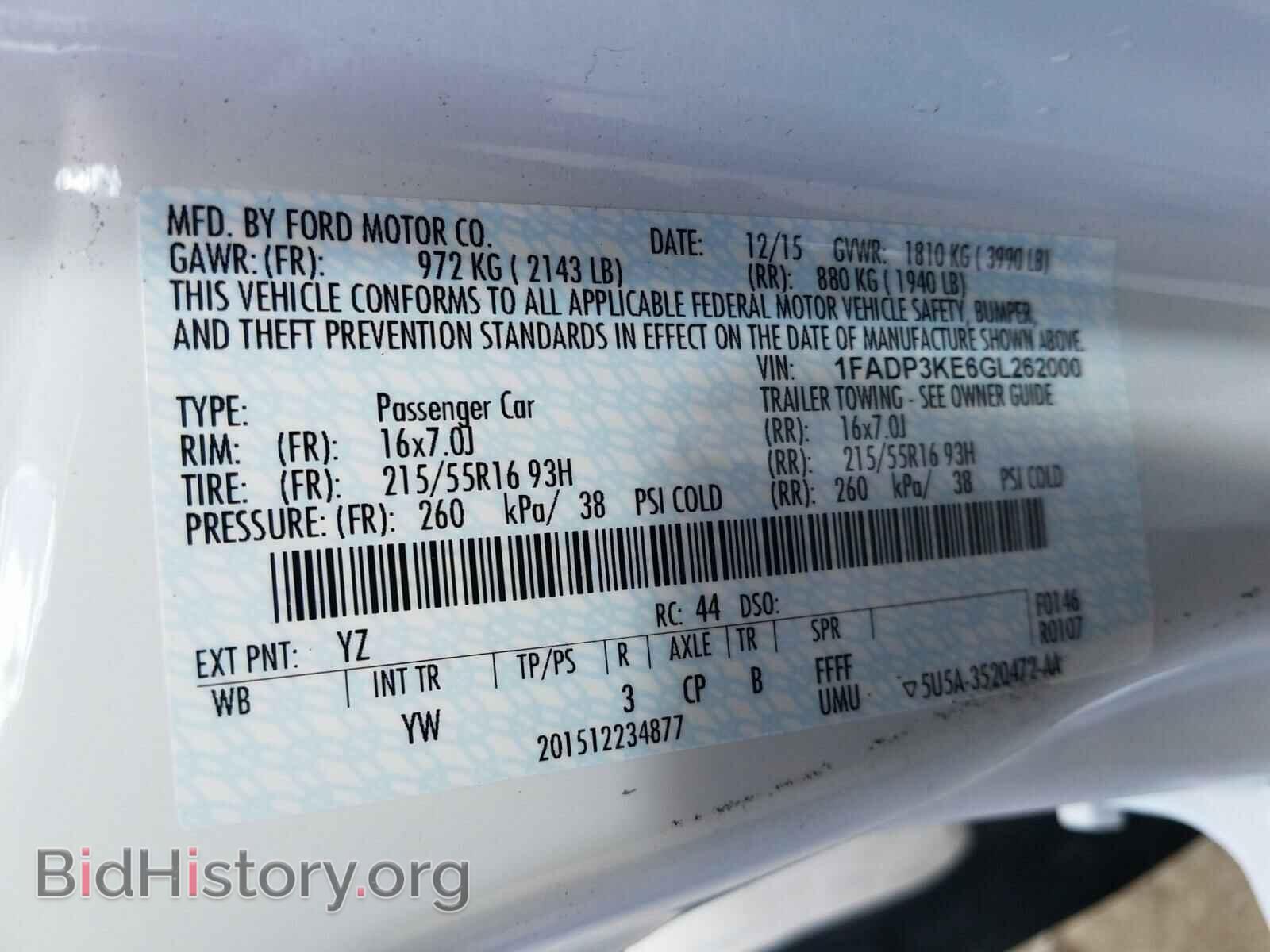 2016 FORD FOCUS - VIN: 1FADP3KE6GL262000 - Фото 10