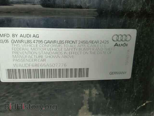 2005 AUDI A4 - VIN: WAUDF68E65A507776 - Фото 10