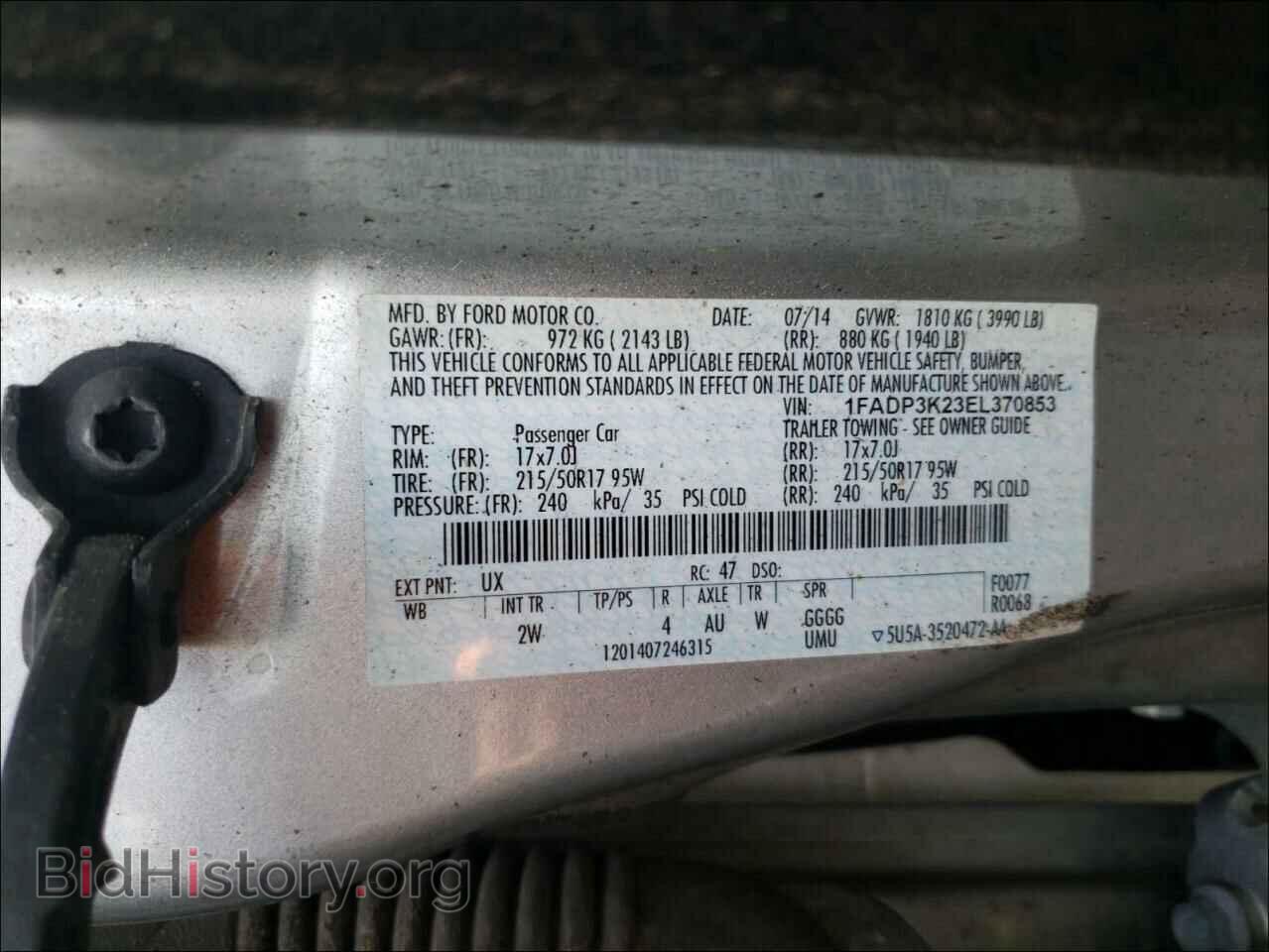 2014 FORD FOCUS - VIN: 1FADP3K23EL370853 - Photo 10