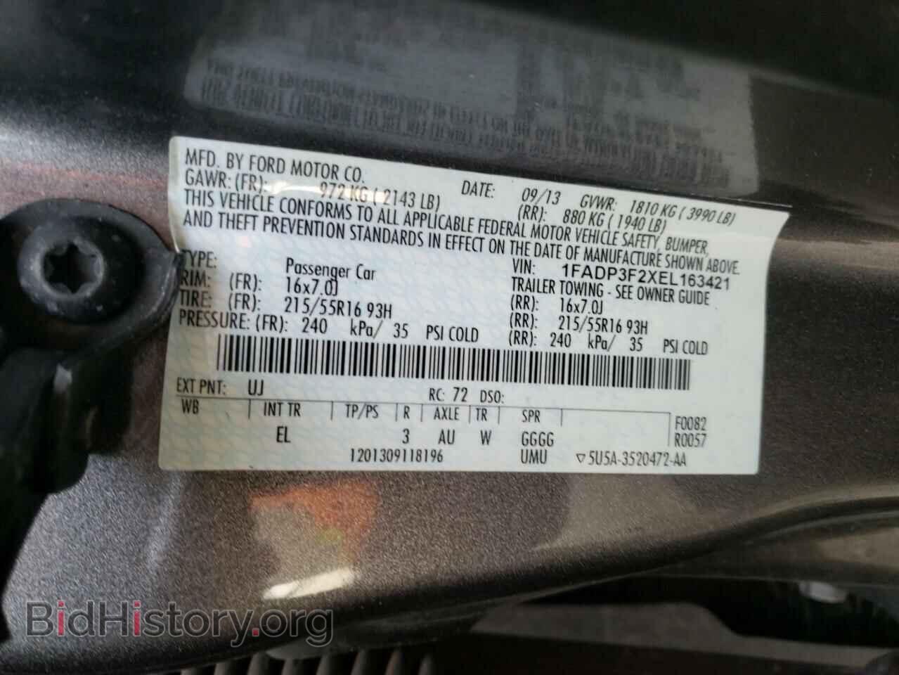 2014 FORD FOCUS - VIN: 1FADP3F2XEL163421 - Фото 12