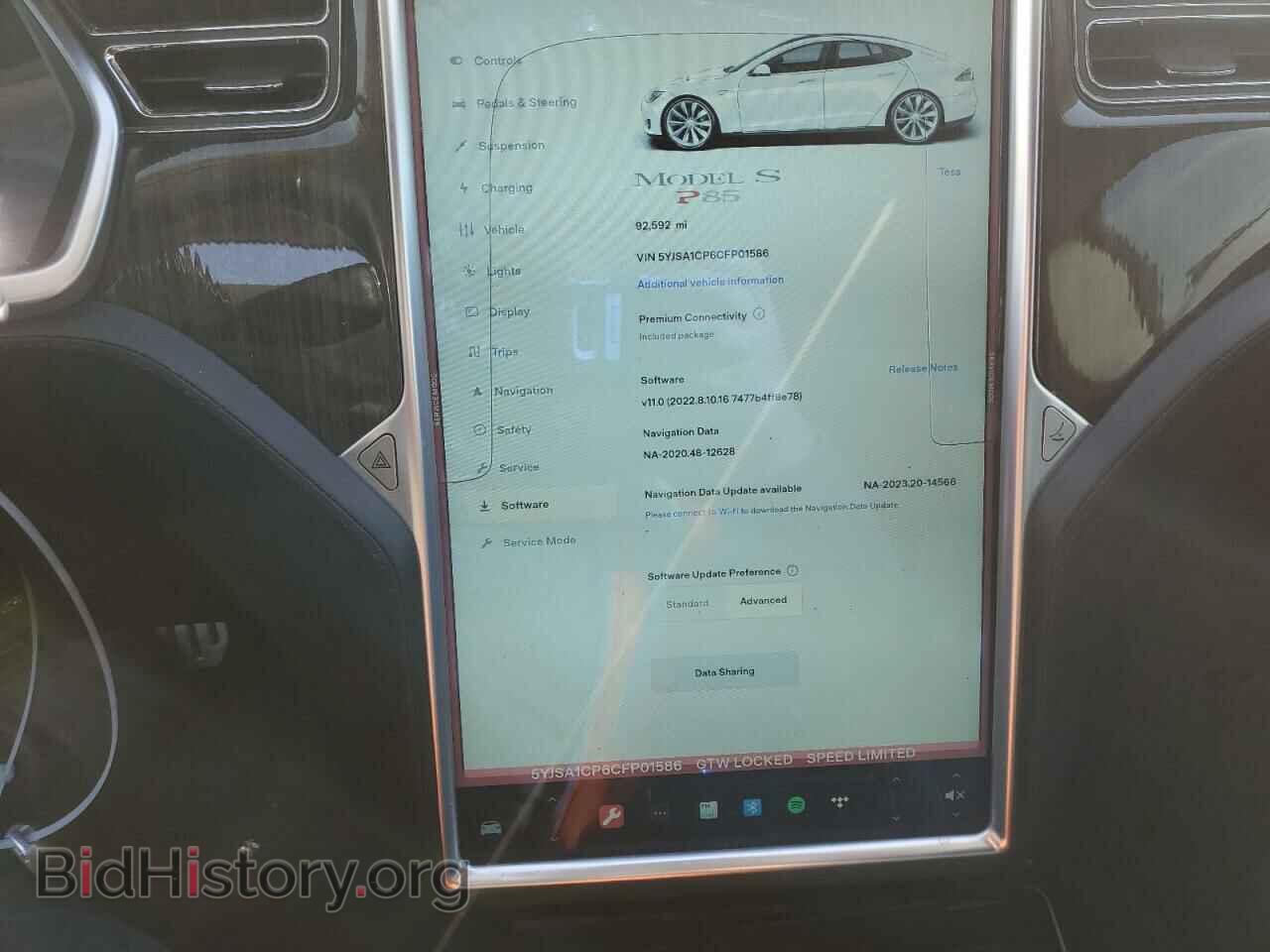 2012 TESLA MODEL S - VIN: 5YJSA1CP6CFP01586 - Фото 9