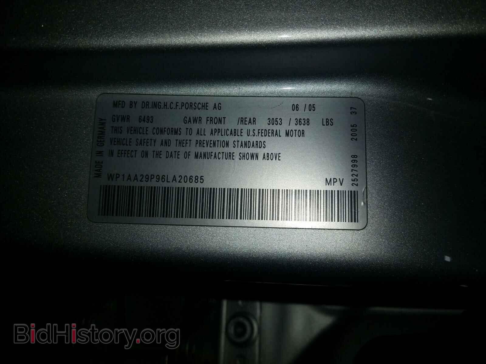 2006 PORSCHE CAYENNE - VIN: WP1AA29P96LA20685 - Фото 10