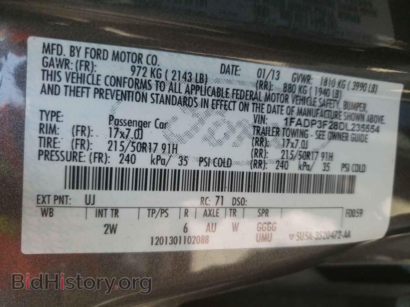 2013 FORD FOCUS - VIN: 1FADP3F28DL235554 - Фото 10