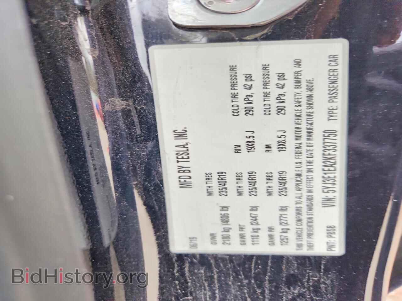 2019 TESLA MODEL 3 - VIN: 5YJ3E1EA2KF337750 - Фото 12