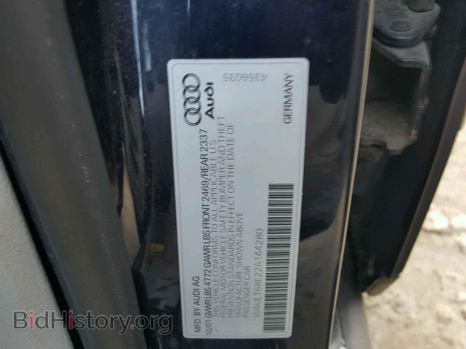 2002 AUDI A4 - VIN: WAULT68E22A144280 - Photo 10