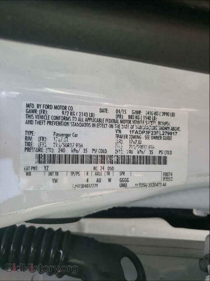 2015 FORD FOCUS - VIN: 1FADP3F23FL279917 - Фото 10