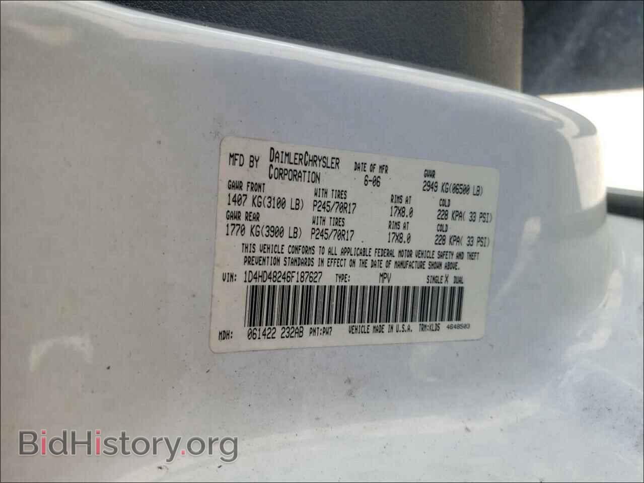 2006 DODGE DURANGO - VIN: 1D4HD48246F187627 - Фото 10