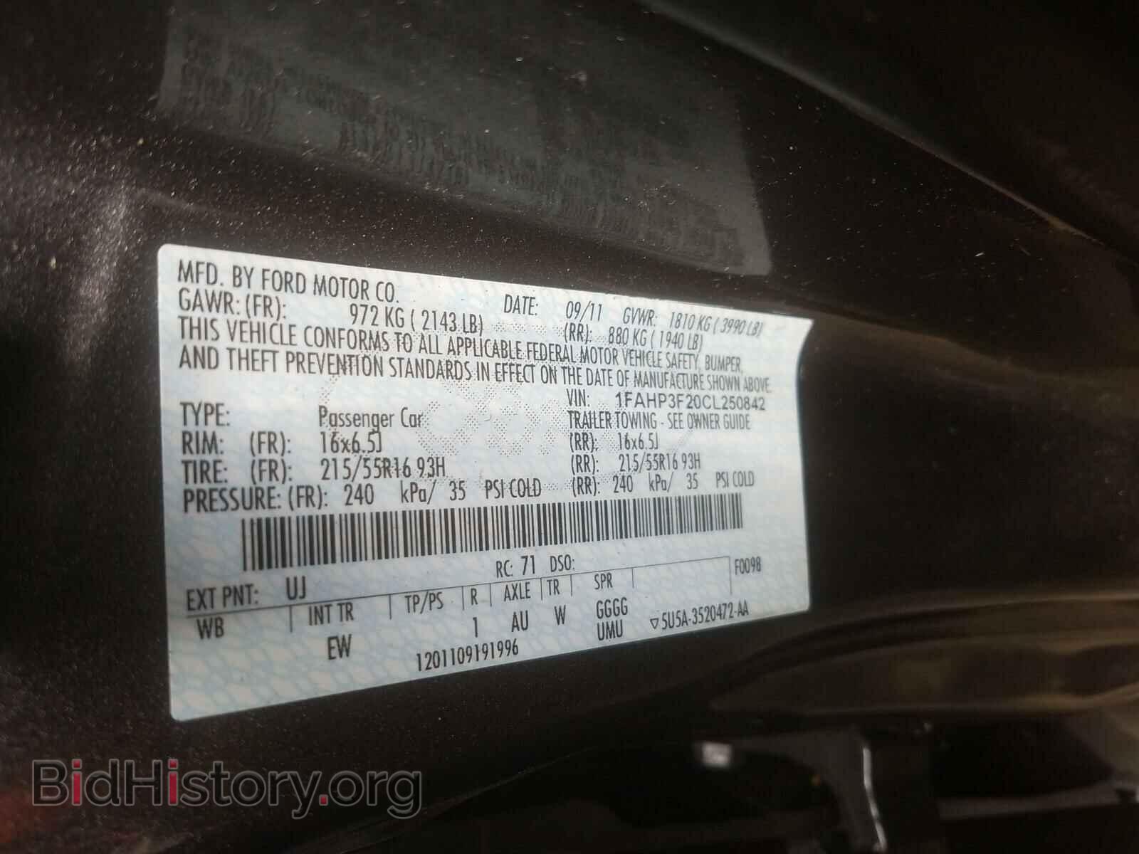2012 FORD FOCUS - VIN: 1FAHP3F20CL250842 - Photo 10