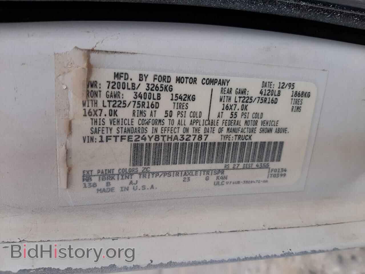 1996 FORD ECONOLINE - VIN: 1FTFE24Y8THA32787 - Фото 13