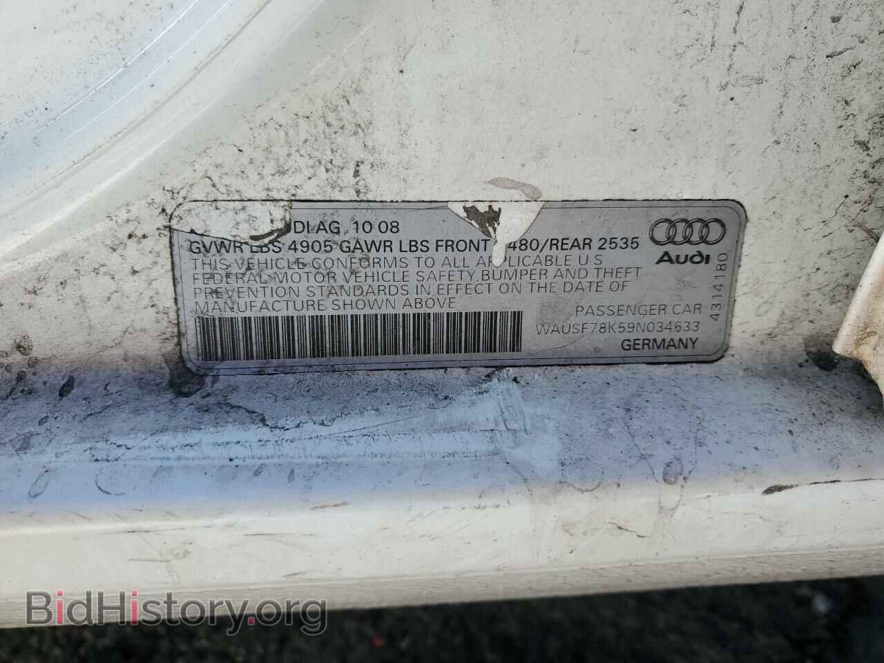 2009 AUDI A4 - VIN: WAUSF78K59N034633 - Фото 12