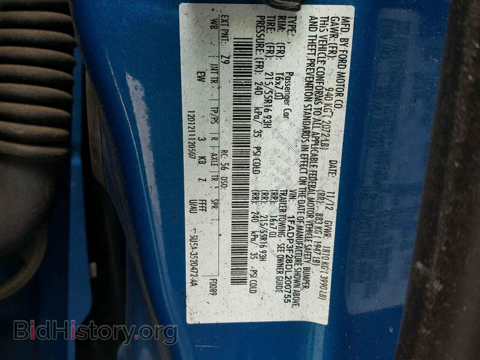 2013 FORD FOCUS - VIN: 1FADP3F28DL200755 - Фото 10