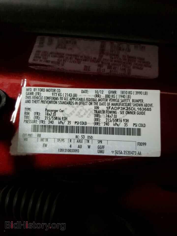 2013 FORD FOCUS - VIN: 1FADP3K25DL163685 - Фото 12