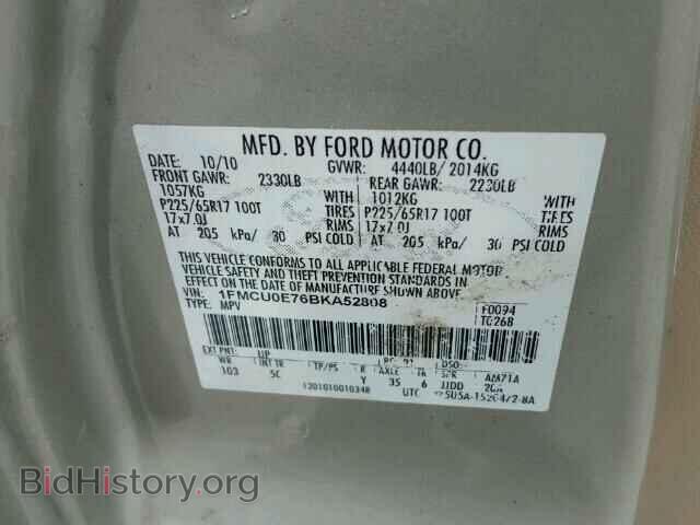 2011 FORD ESCAPE - VIN: 1FMCU0E76BKA52808 - Photo 10