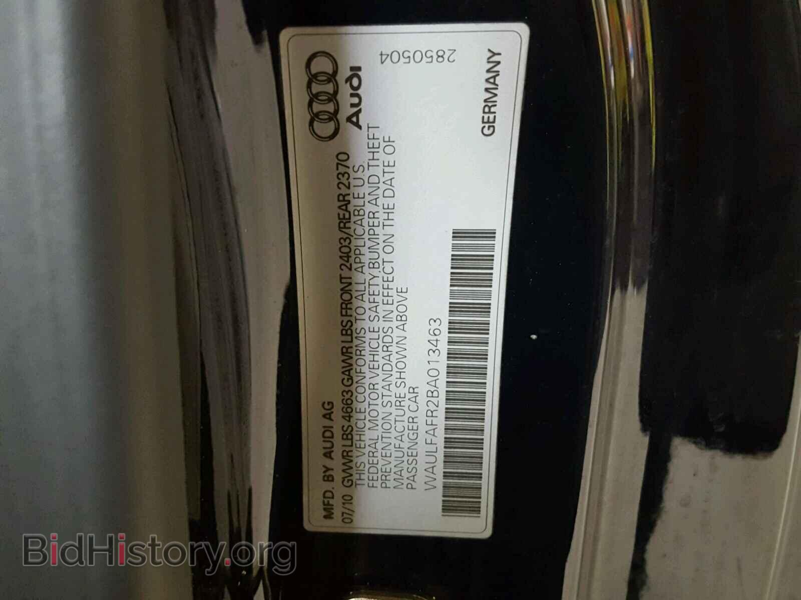 2011 AUDI A5 PREMIUM - VIN: WAULFAFR2BA013463 - Фото 10