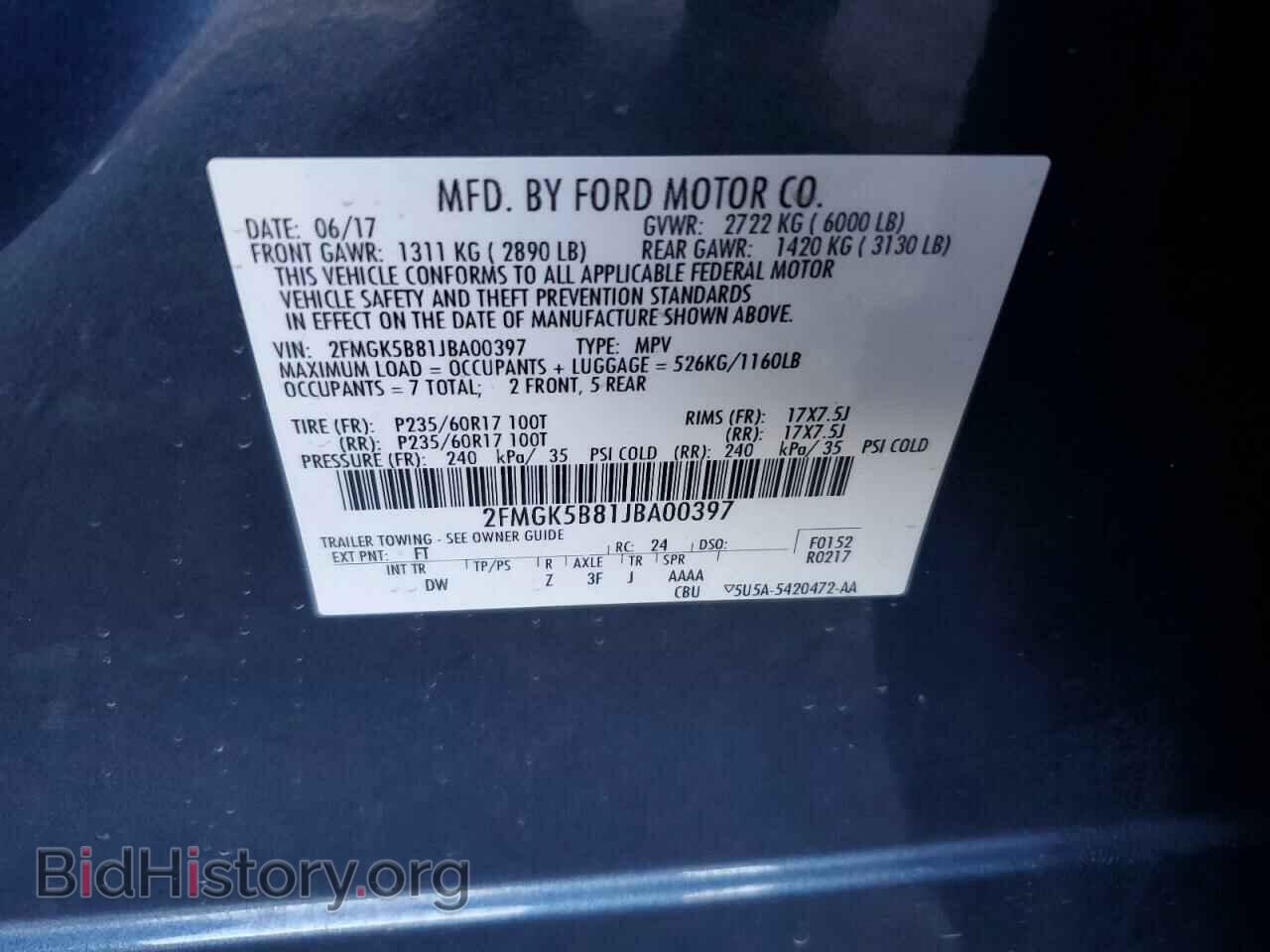 2018 FORD FLEX - VIN: 2FMGK5B81JBA00397 - Photo 13