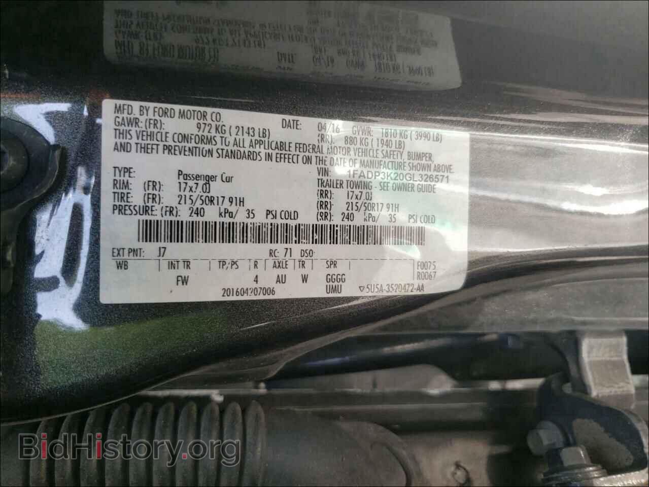 2016 FORD FOCUS - VIN: 1FADP3K20GL326571 - Фото 10