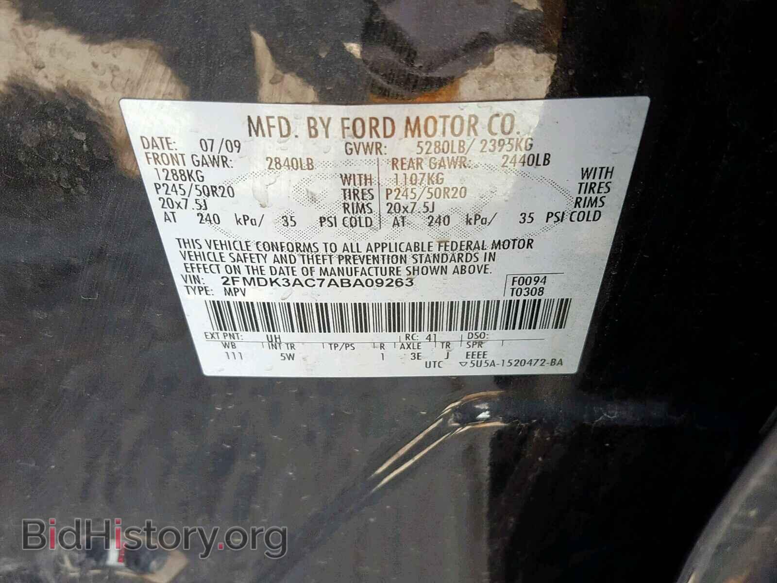 2010 FORD EDGE - VIN: 2FMDK3AC7ABA09263 - Photo 10