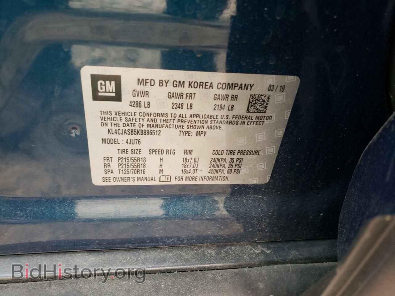 2019 BUICK ENCORE - VIN: KL4CJASB5KB886512 - Photo 10