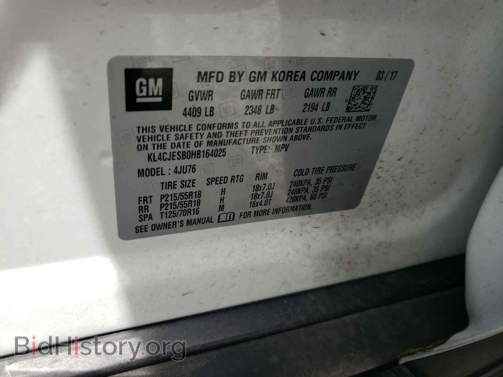2017 BUICK ENCORE - VIN: KL4CJESB0HB164025 - Photo 10