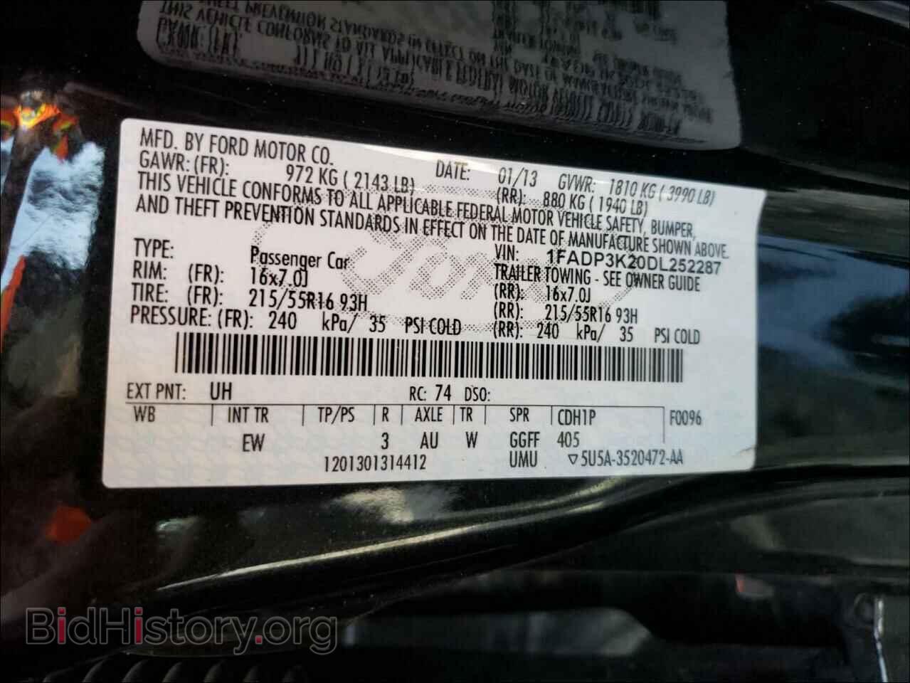 2013 FORD FOCUS - VIN: 1FADP3K20DL252287 - Фото 10