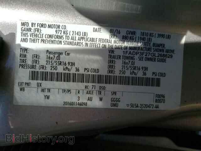2016 FORD FOCUS - VIN: 1FADP3F27GL268629 - Фото 10