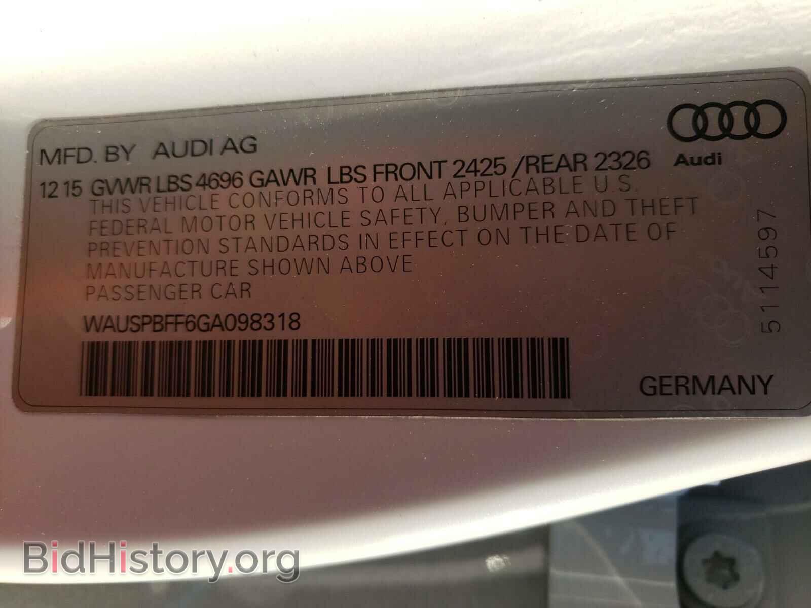 2016 AUDI A3 - VIN: WAUSPBFF6GA098318 - Фото 10