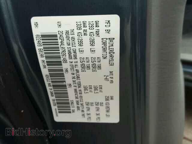 2007 DODGE CARAVAN - VIN: 2D4GP44L07R261489 - Фото 10
