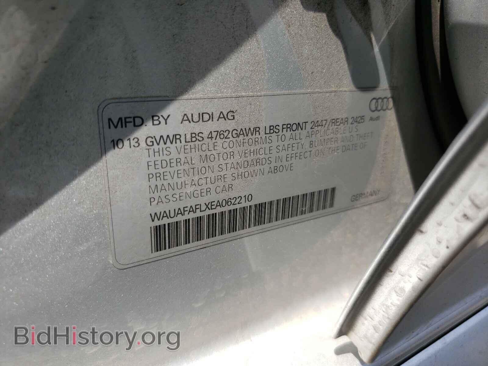 2014 AUDI A4 - VIN: WAUAFAFLXEA062210 - Фото 10