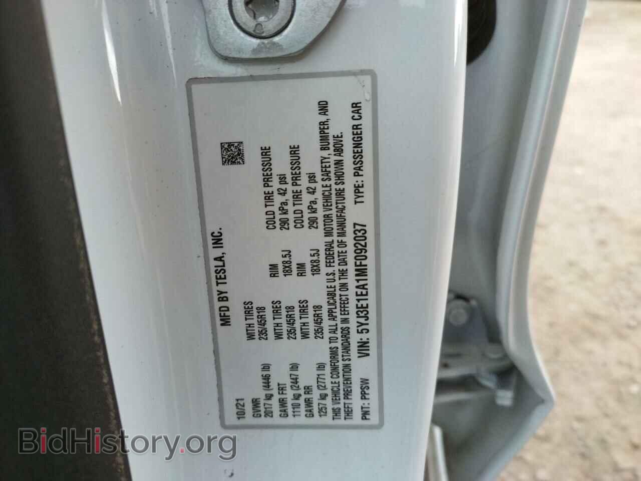 2021 TESLA MODEL 3 - VIN: 5YJ3E1EA1MF092037 - Photo 10
