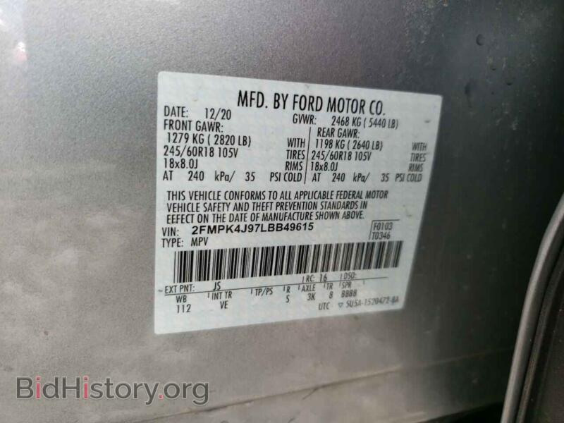 2020 Ford EDGE (VIN 2FMPK4J97LBB49615) — photo 10 of 10