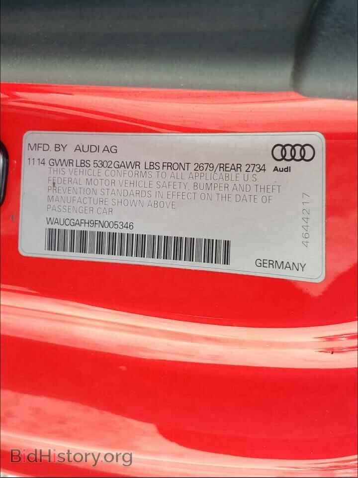 2015 AUDI S5/RS5 - VIN: WAUCGAFH9FN005346 - Фото 10