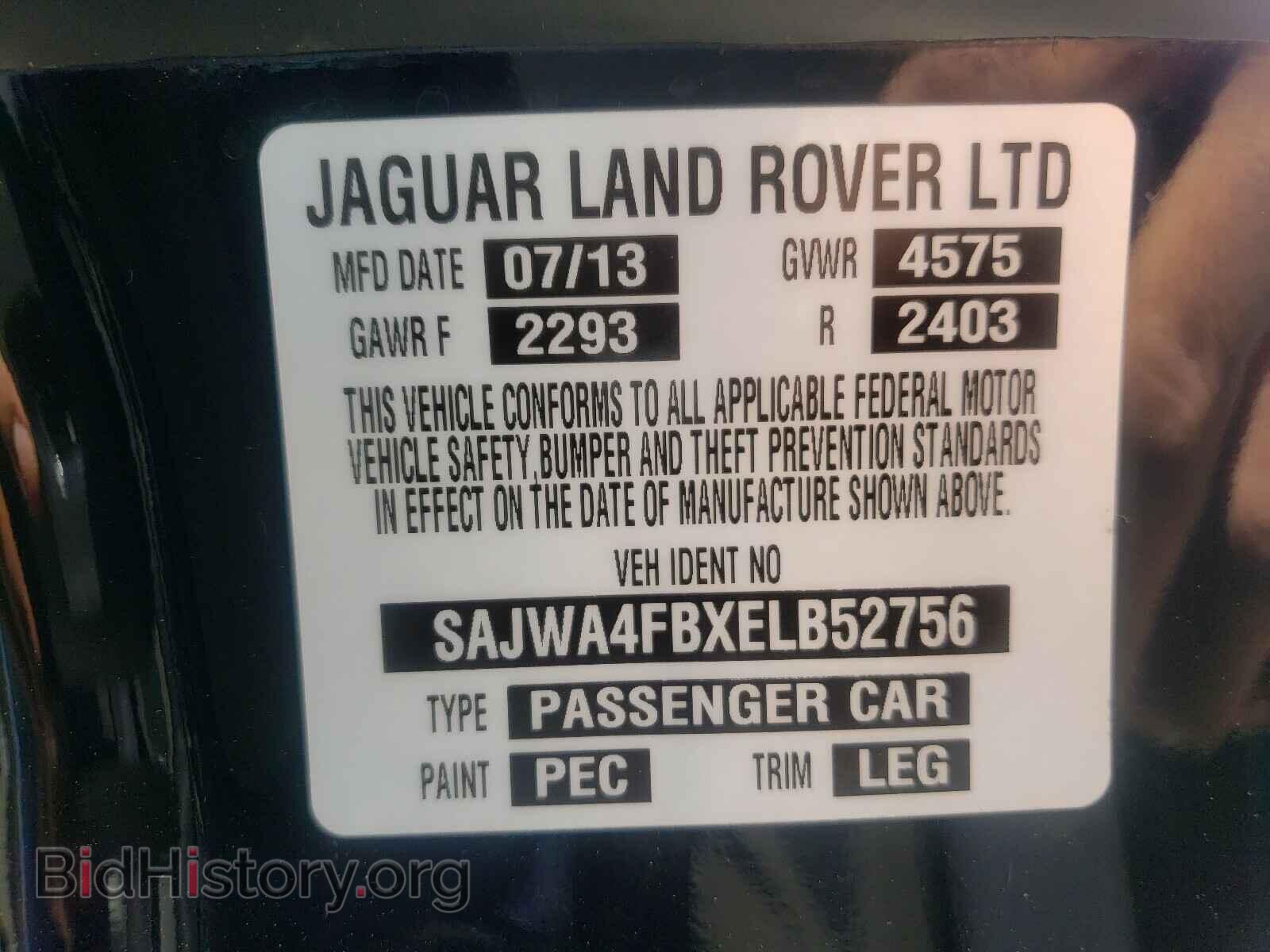 2014 JAGUAR XK - VIN: SAJWA4FBXELB52756 - Фото 10